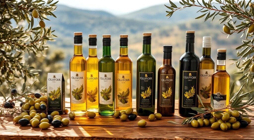 Greek Olive Oil: A Taste of the Mediterranean 3 Greek Olive Oil: A Taste of the Mediterranean Variety of Greek olive oils in bottles on a wooden table.